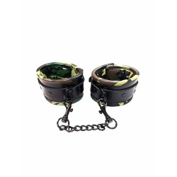 Rouge Padded Leather Wrist Cuffs Black/Camo (T11316)
