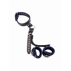 Rouge Leather Neck to Wrist Restraint Black/Blue (T11426)