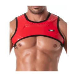 ToF Paris Vinyl Zipped Harness Red (T12158)