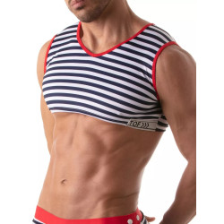ToF Paris Iconic Sleeveless Crop Top Sailor Navy Blue (T11953)