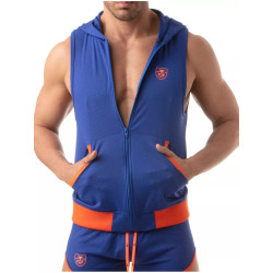 ToF Paris Mesh Sleeveless Hoodie Royal Blue (T11947)