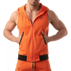 ToF Paris Mesh Sleeveless Hoodie Orange (T11946)