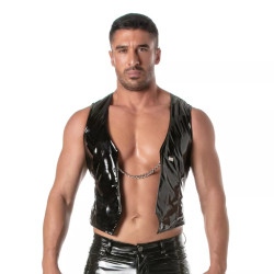 ToF Paris Vinyl Chain Vest Black (T12146)