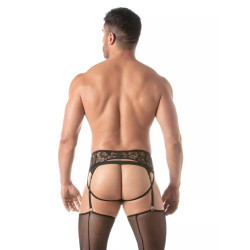 ToF Paris Lace Garter Belt Set Black (T12140)