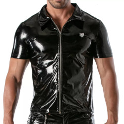 ToF Paris Vinyl Zipped Vest Black (T12037)