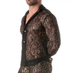 ToF Paris Lace Long Sleeves Shirt Black (T12137)