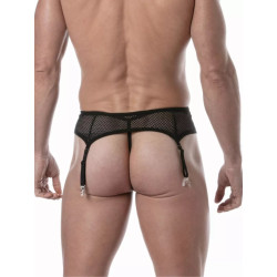 ToF Paris Circuit Fishnet Garter Belt Set Black (T12074)