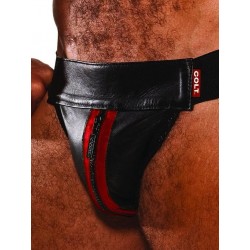 Colt Leather Zip Jock - Red (T0023)