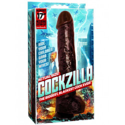 Cockzilla Realistic Cock Black 17 inch (T4221)