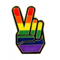 Pin Rainbow Peace Sign (T5215)